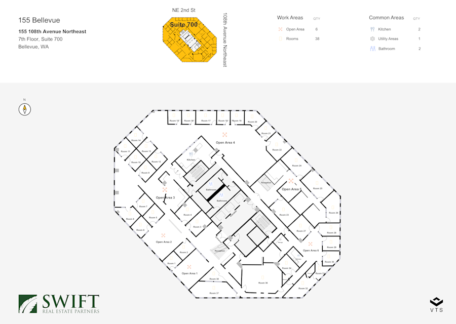 Floor plan - 7th Floor, Suite 700 - 155 Bellevue - 155 108th Avenue Northeast