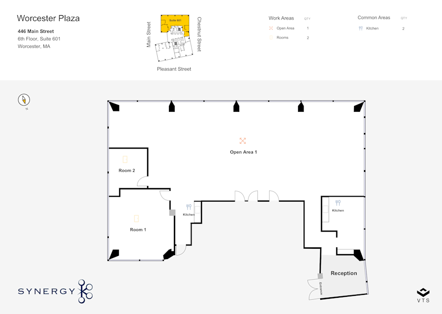 Floor plan - Partial 6th Floor, Suite 601 - The Glass Tower - 446 Main Street