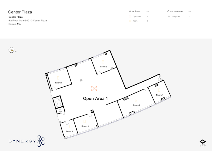 Floor plan - Partial 9th Floor, Suite 900 - 3 Center Plaza	 - Center Plaza
