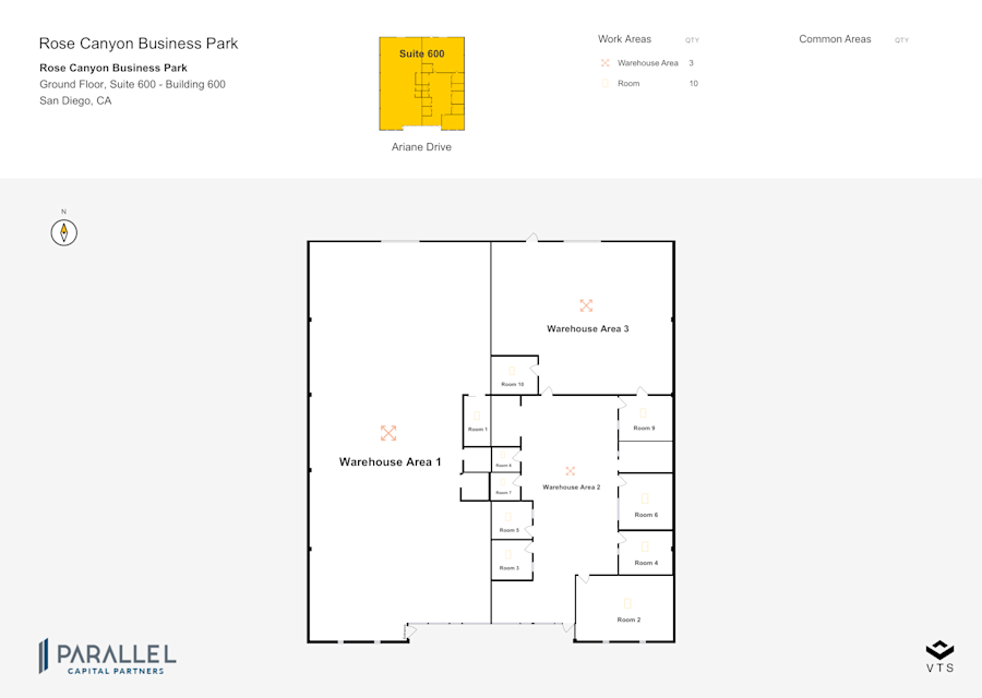 Floor plan - Partial Ground Floor, Suite 600 - Building 600 - Rose Canyon Business Park