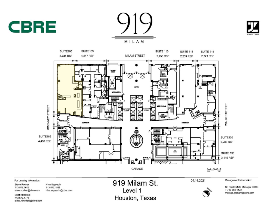 Floor plan - Partial 1st Floor, Suite 100 - 919 Milam Street