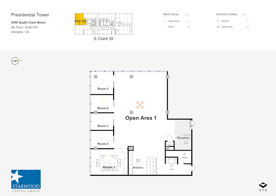 Floor plan - Partial 6th Floor, Suite 610 - Presidential Tower - 2550 South Clark Street