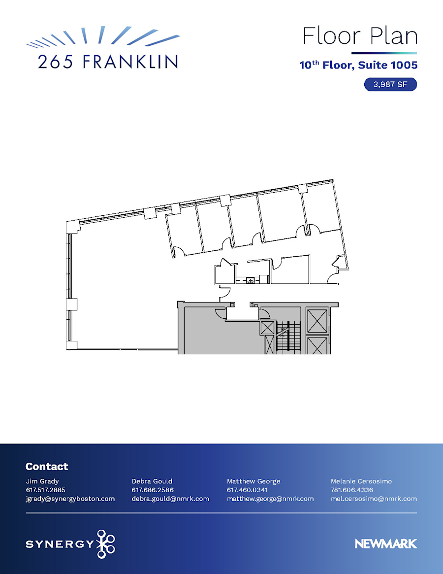 Floor plan - Partial 10th Floor, Suite 1005 - 265 Franklin Street