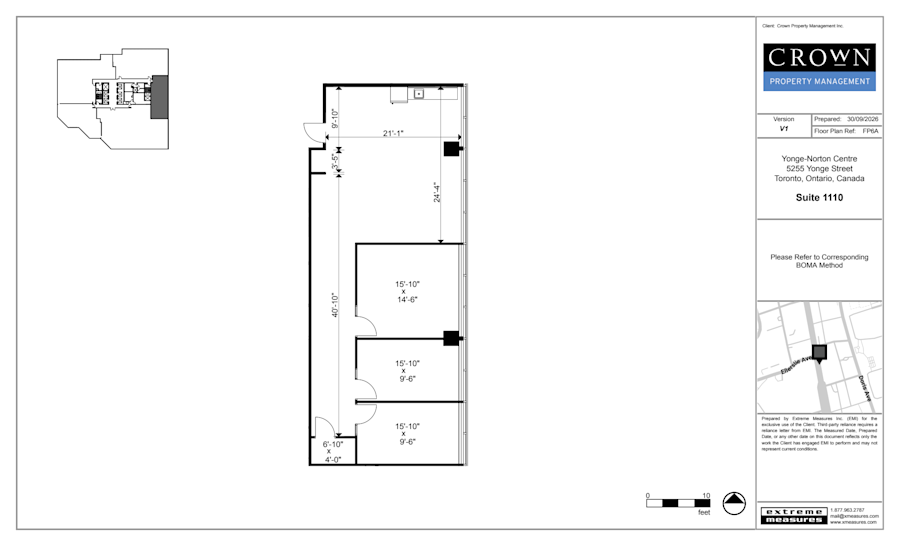 Floor plan - Partial 11th Floor, Suite 1110 - 5255 Yonge Street