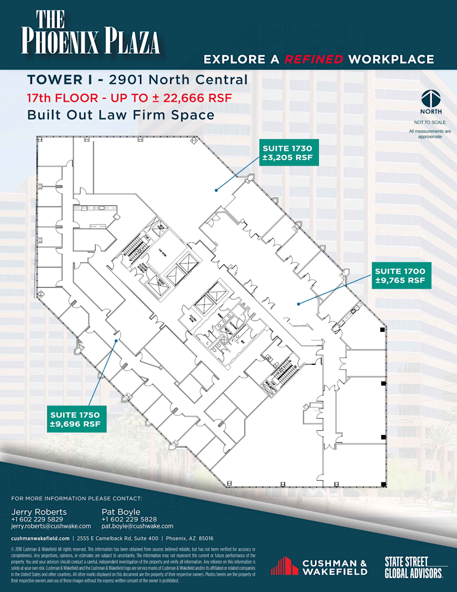 Floor plan - Entire 17th Floor, Suite 1700 - Tower 1 - Phoenix Plaza - 2901-2929 North Central Avenue