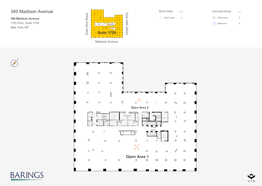 Floor plan - Entire 17th Floor, Suite 1705 - 340 Madison Avenue