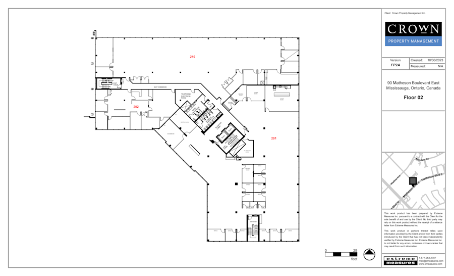 Floor plan - Partial 2nd Floor, Suite 90-210 - Heartland Corporate Centre - 100 Milverton Drive, 90 & 110 Matheson Boulevard West
