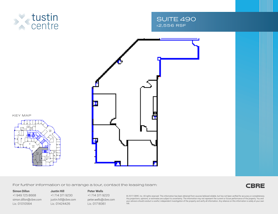 Floor plan - Partial 4th Floor, Suite 490 - Tustin Centre - 1551 Tustin Avenue