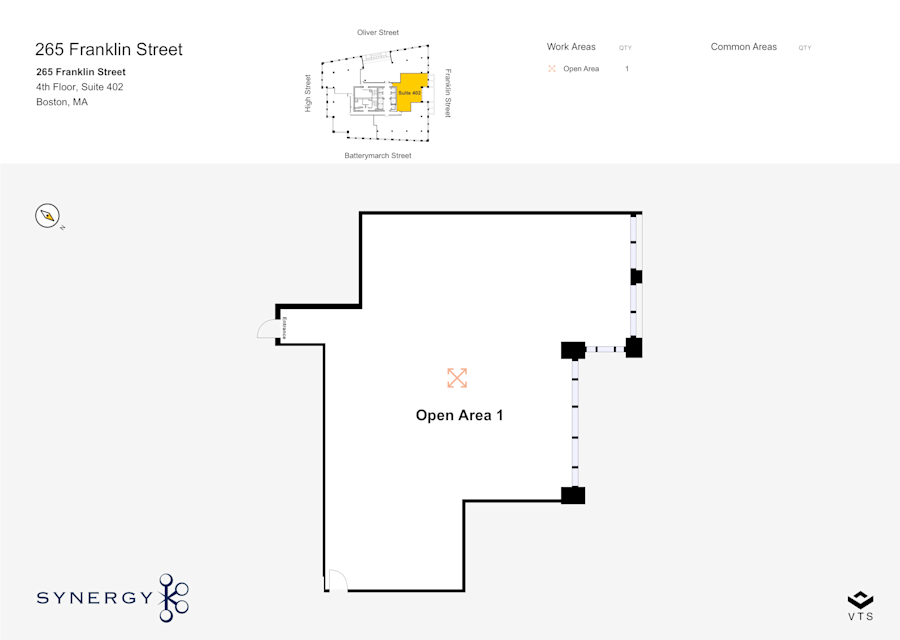 Floor plan - Partial 4th Floor, Suite 402 - 265 Franklin Street