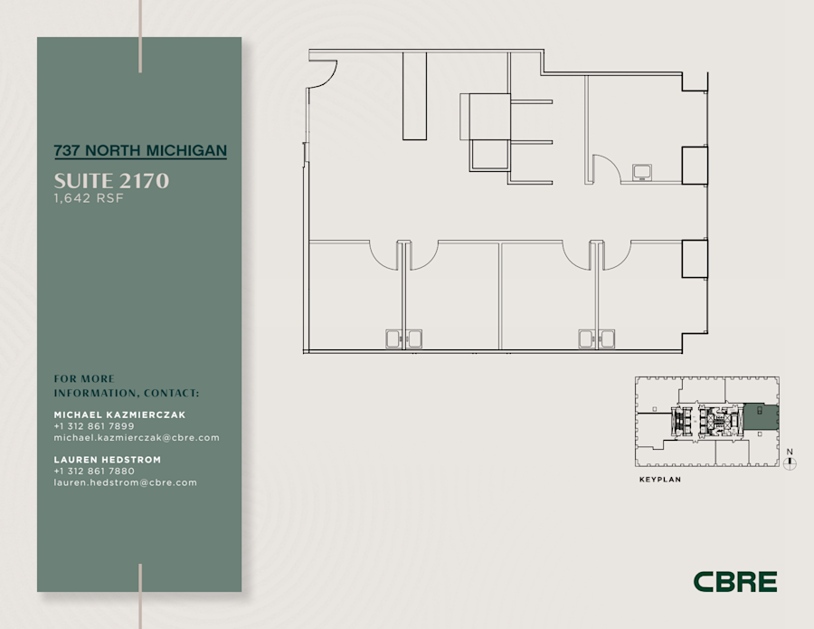 Floor plan - Partial 21st Floor, Suite 2170 - Olympia Center - 737 North Michigan Avenue