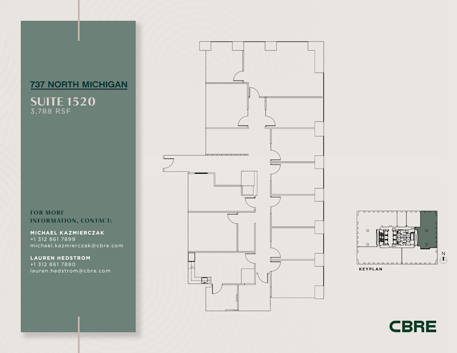 Floor plan - Partial 15th Floor, Suite 1520 - Olympia Center - 737 North Michigan Avenue