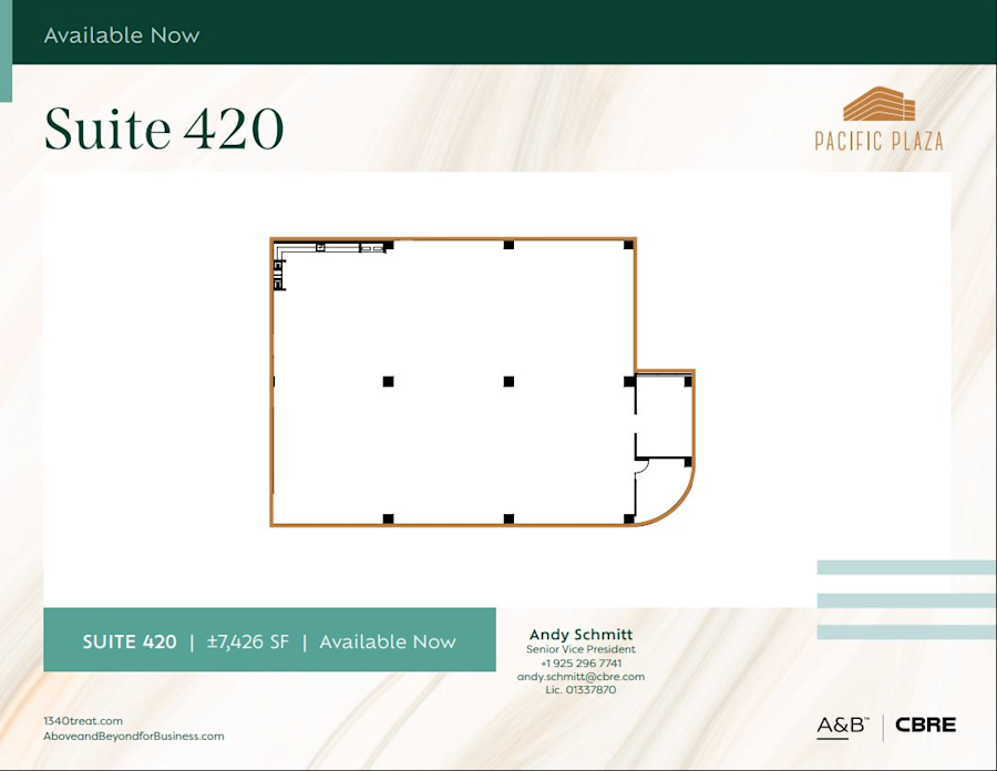 Floor plan - Partial 4th Floor, Suite 420 - Pacific Plaza - 1340 Treat Boulevard