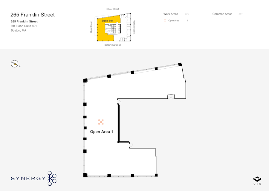 Floor plan - Partial 8th Floor, Suite 801 - 265 Franklin Street
