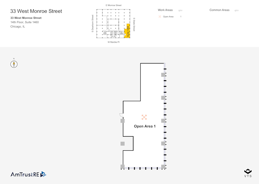 Floor plan - Partial 14th Floor, Suite 1460 - 33 West Monroe Street