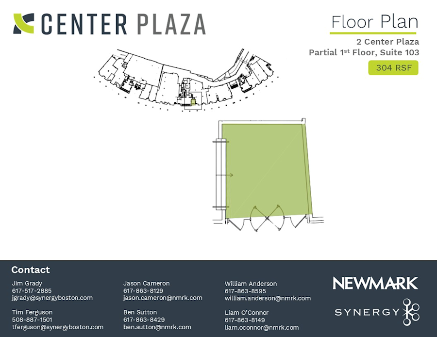 Floor plan - 1st Floor, Suite 103 - 2 Center Plaza - Center Plaza