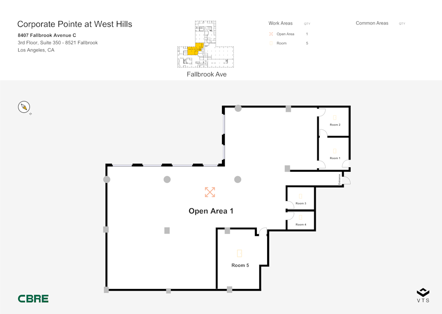 Floor plan - Partial 3rd Floor, Suite 350 - 8521 Fallbrook - Corporate Pointe at West Hills - 8407 Fallbrook Avenue C