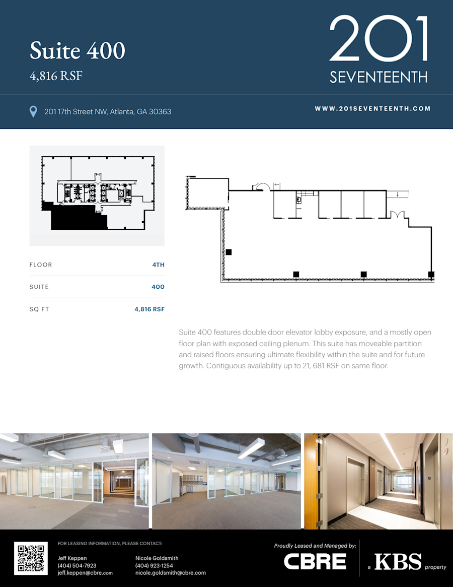 Floor plan - Partial 4th Floor, Suite 400 - 201 17th Street