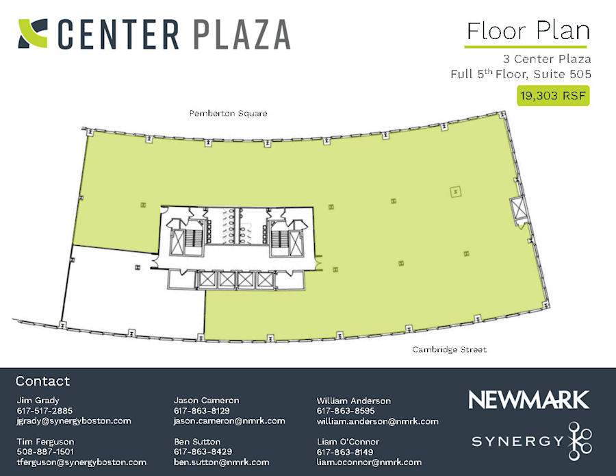 Floor plan - Partial 5th Floor, Suite 505 - CP3 - Center Plaza