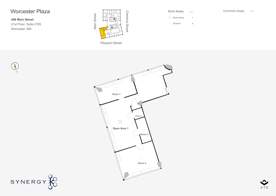 Floor plan - Partial 21st Floor, Suite 2105 - The Glass Tower - 446 Main Street