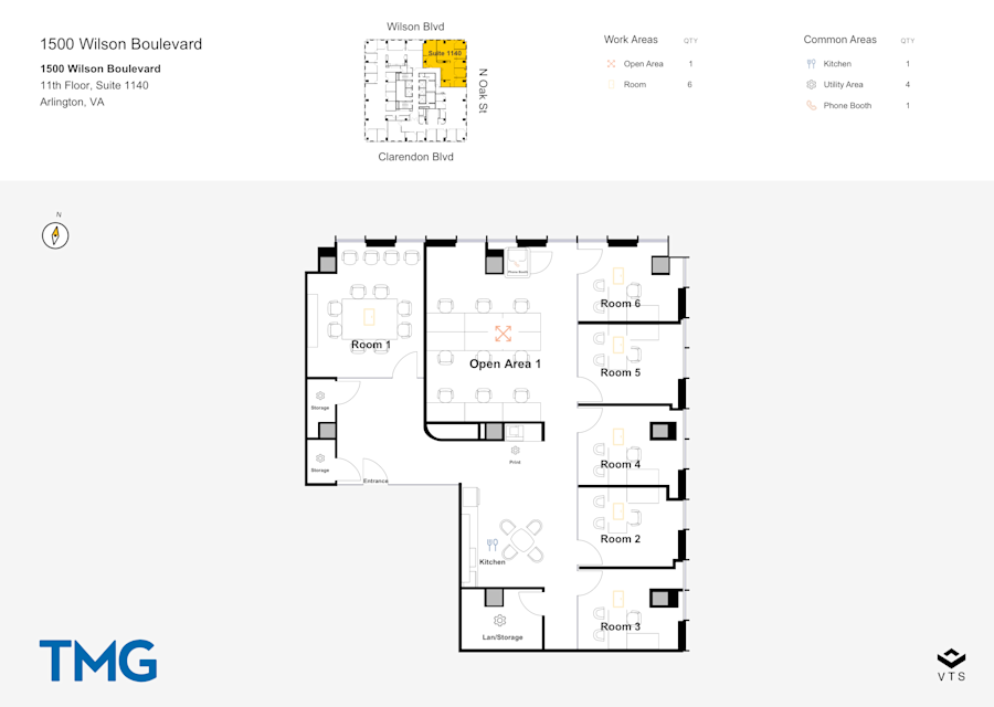 Floor plan - Partial 11th Floor, Suite 1140 - 1500 Wilson Boulevard