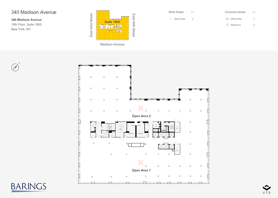 Floor plan - Entire 19th Floor, Suite 1900 - 340 Madison Avenue