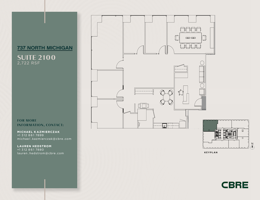 Floor plan - Partial 21st Floor, Suite 2100 - Olympia Center - 737 North Michigan Avenue