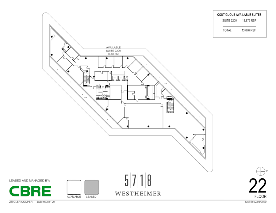 Floor plan - Entire 22nd Floor, Suite 2200 - 5718 Westheimer
