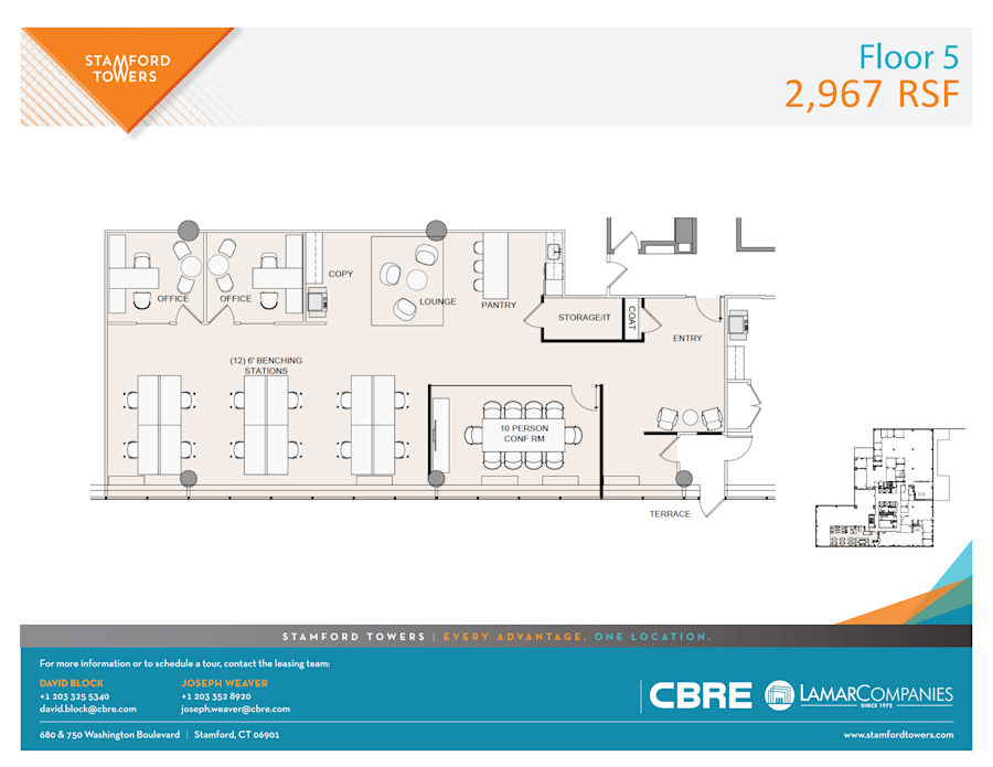 Floor plan - Partial 5th Floor, Suite 510 - 750 Washington - Stamford Towers - 680 Washington Boulevard