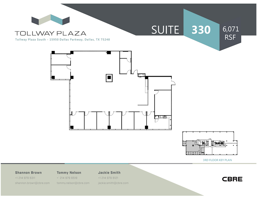 Floor plan - Partial 3rd Floor, Suite 330 - Tollway Plaza South - Tollway Plaza I - 16000 North Dallas Parkway