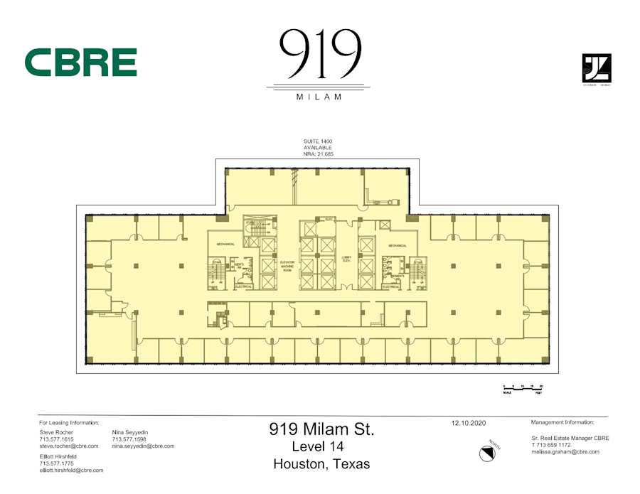 Floor plan - Entire 14th Floor, Suite 1400 - 919 Milam Street