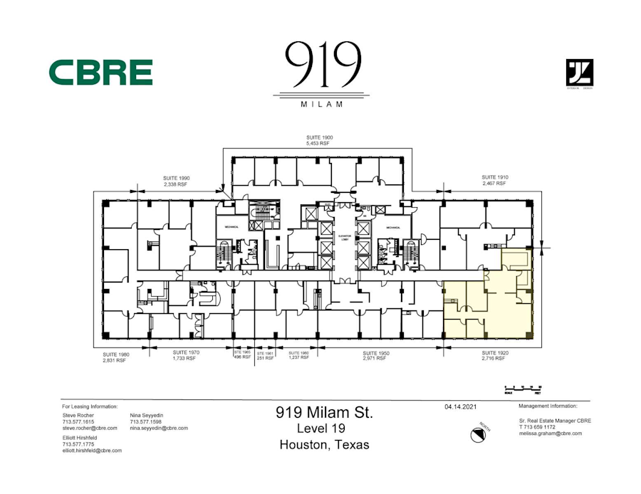 Floor plan - Partial 19th Floor, Suite 1920 - 919 Milam Street