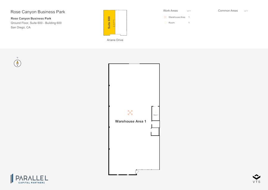 Floor plan - Partial Ground Floor, Suite 600 - Building 600 - Rose Canyon Business Park