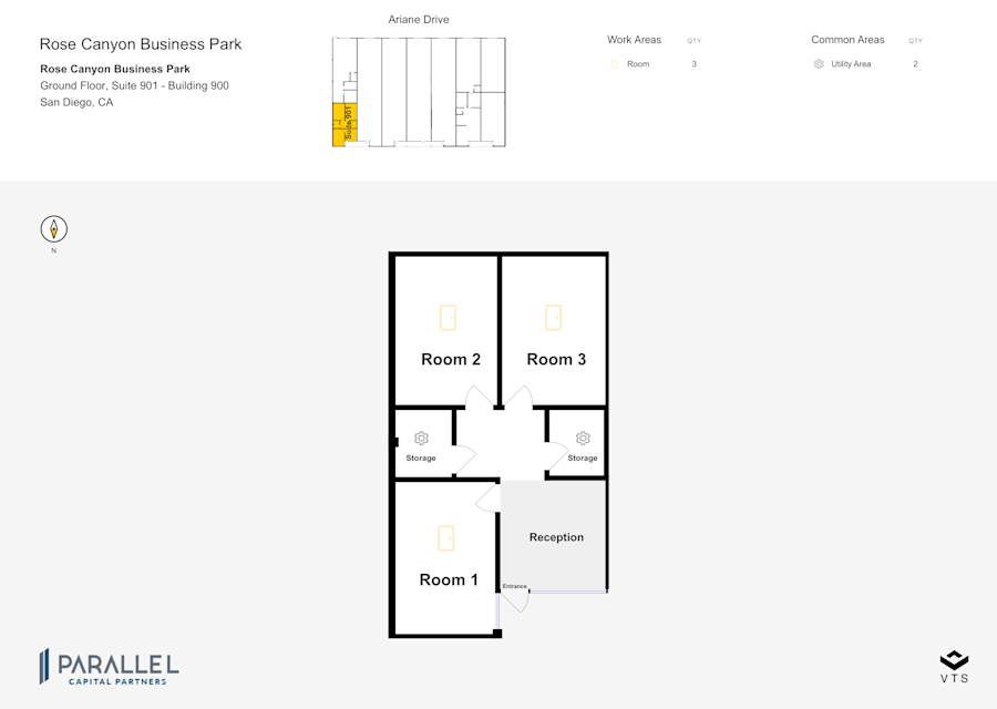 Floor plan - Partial Ground Floor, Suite 901 - Building 900 - Rose Canyon Business Park