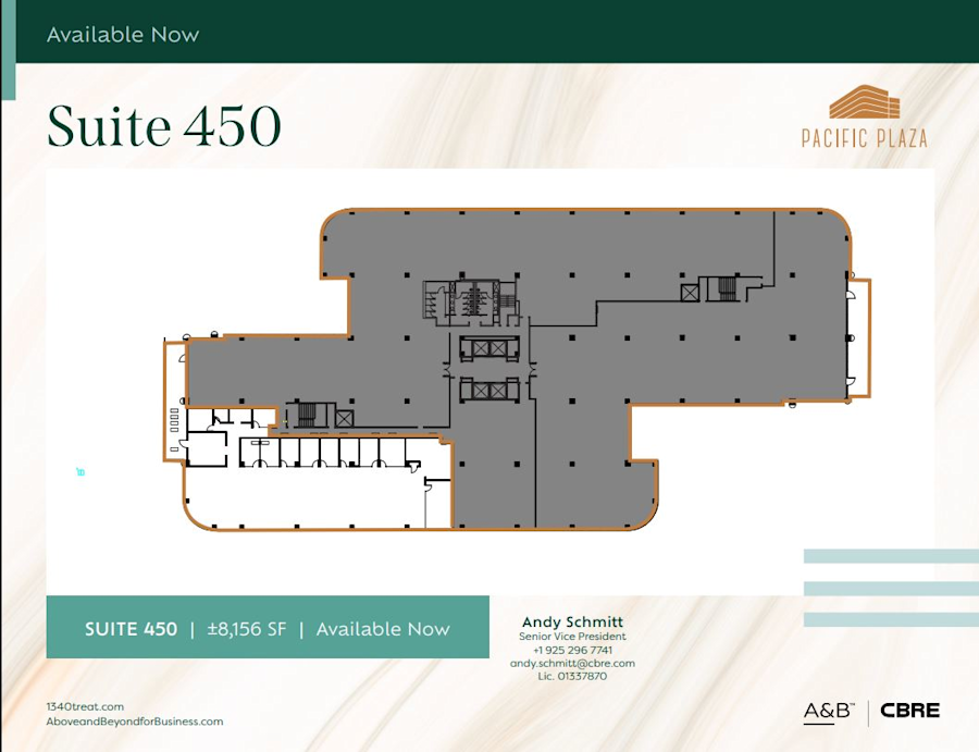 Floor plan - Partial 4th Floor, Suite 450 - Pacific Plaza - 1340 Treat Boulevard