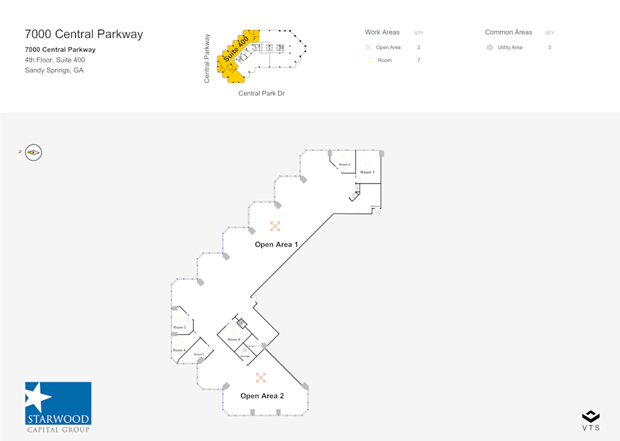 Floor plan - Partial 4th Floor, Suite 400 - 7000 Central Parkway