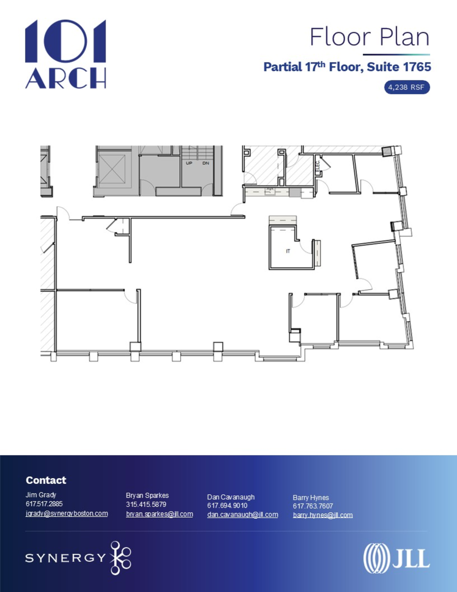 Floor plan - Partial 17th Floor, Suite 1765 - 101 Arch Street