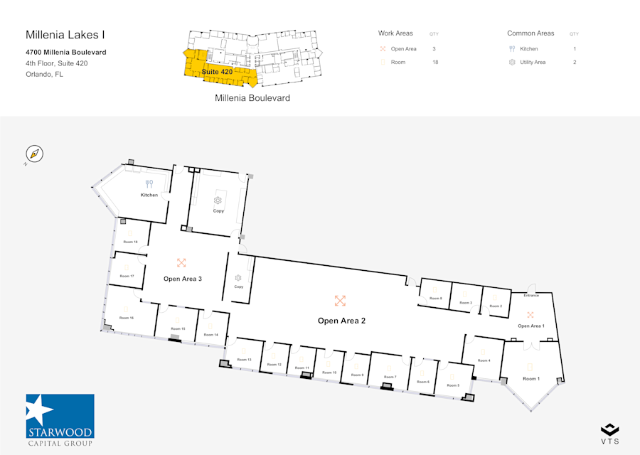 Floor plan - Partial 4th Floor, Suite 420 - Millenia Lakes I - Millenia Lakes