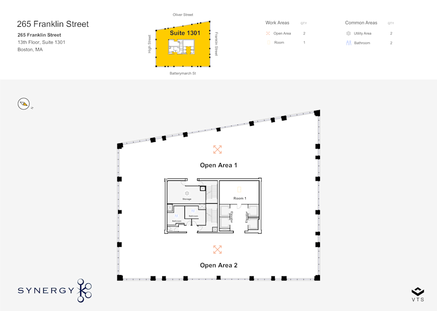 Floor plan - Entire 13th Floor, Suite 1301 - 265 Franklin Street