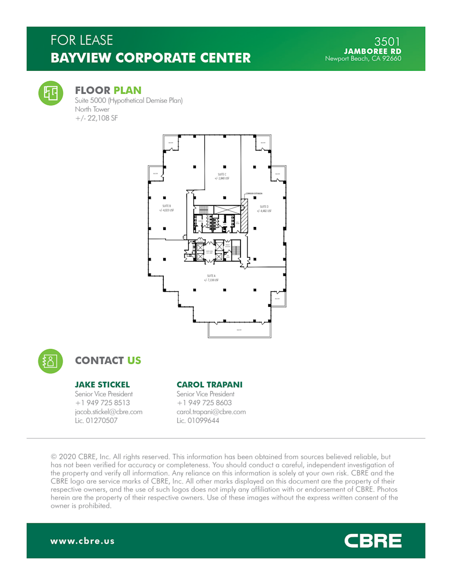 Floor plan - Entire 5th Floor, Suite 5000 - Bayview - 3501 Jamboree Road
