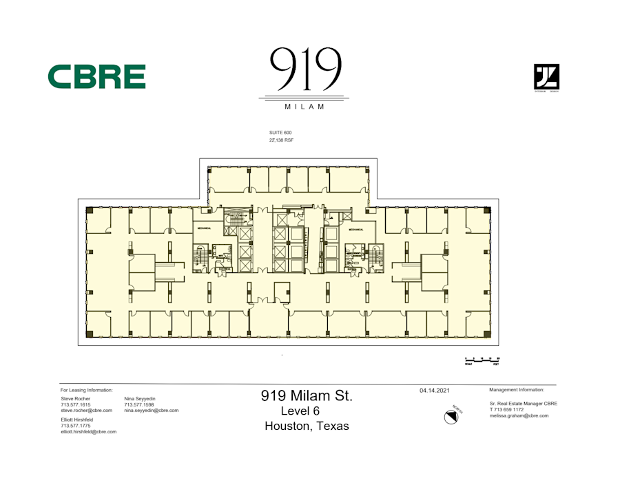 Floor plan - Entire 6th Floor, Suite 600 - 919 Milam Street