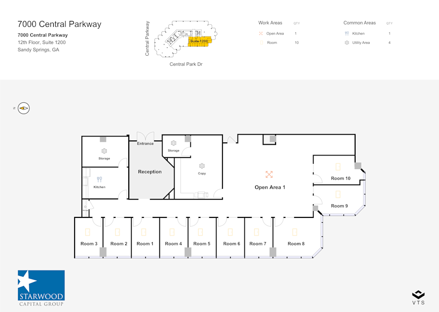 Floor plan - Partial 12th Floor, Suite 1200 - 7000 Central Parkway