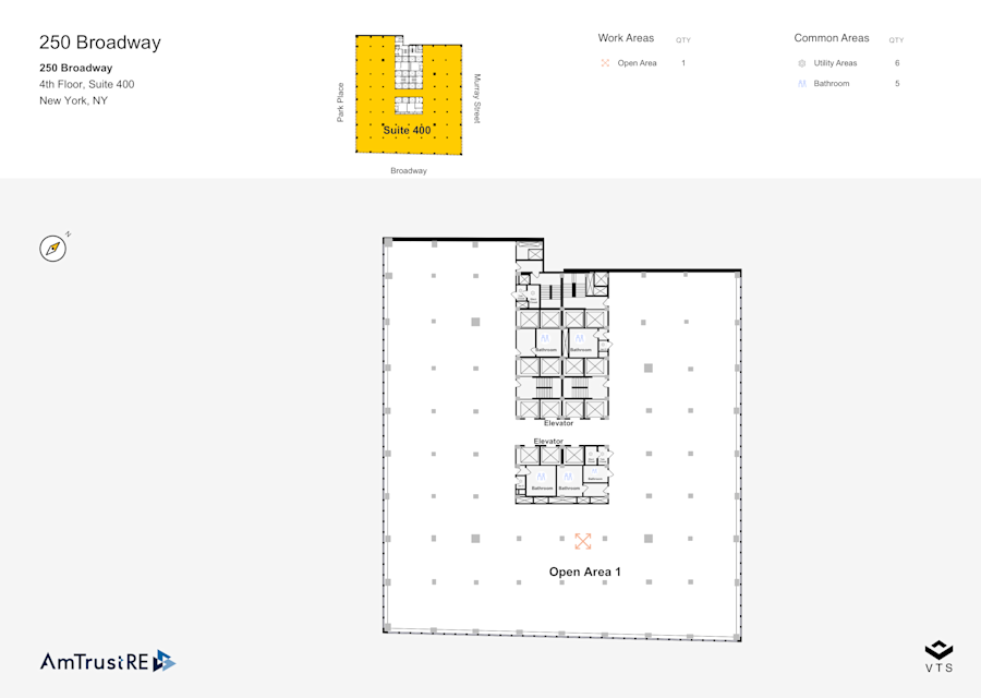 Floor plan - Entire 4th Floor, Suite 400 - 250 Broadway