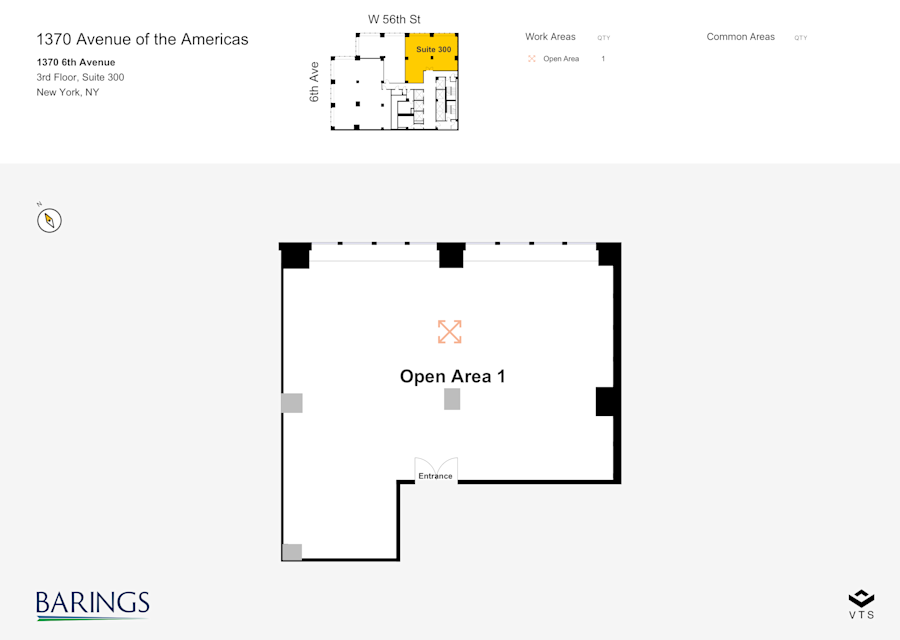 Floor plan - Partial 3rd Floor, Suite 300 - 1370 Avenue of the Americas