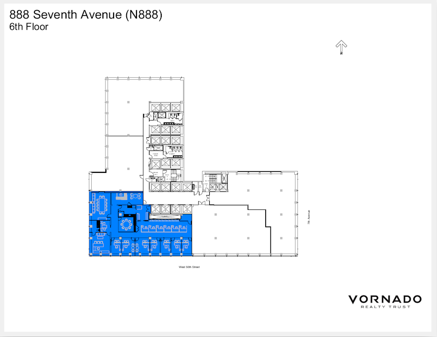 Floor plan - Partial 6th Floor, Suite 611 - 888 Seventh Avenue