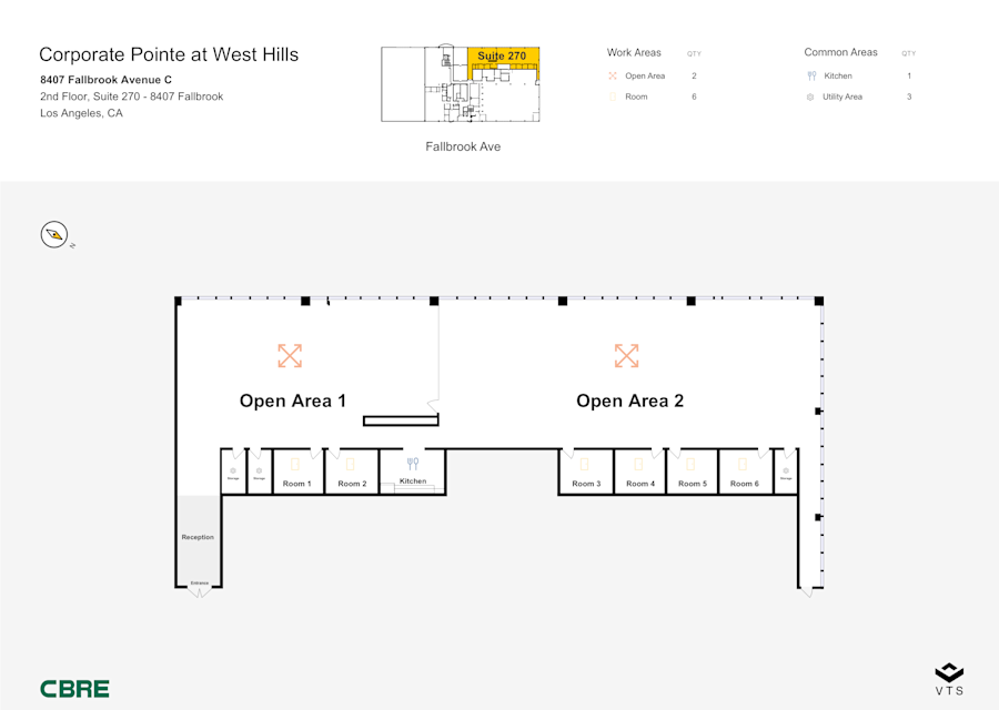 Floor plan - Partial 2nd Floor, Suite 270 - 8407 Fallbrook - Corporate Pointe at West Hills - 8407 Fallbrook Avenue C
