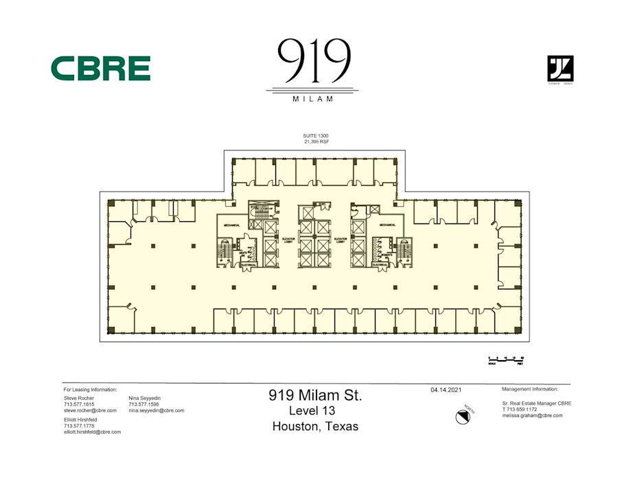 Floor plan - Entire 13th Floor, Suite 1300 - 919 Milam Street