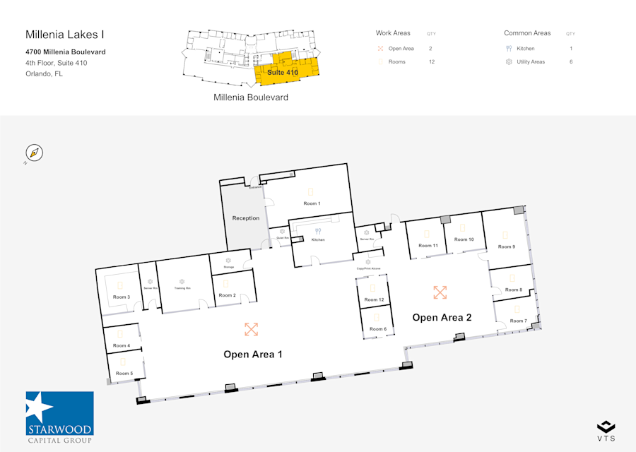Floor plan - Partial 4th Floor, Suite 410 - Millenia Lakes I - Millenia Lakes
