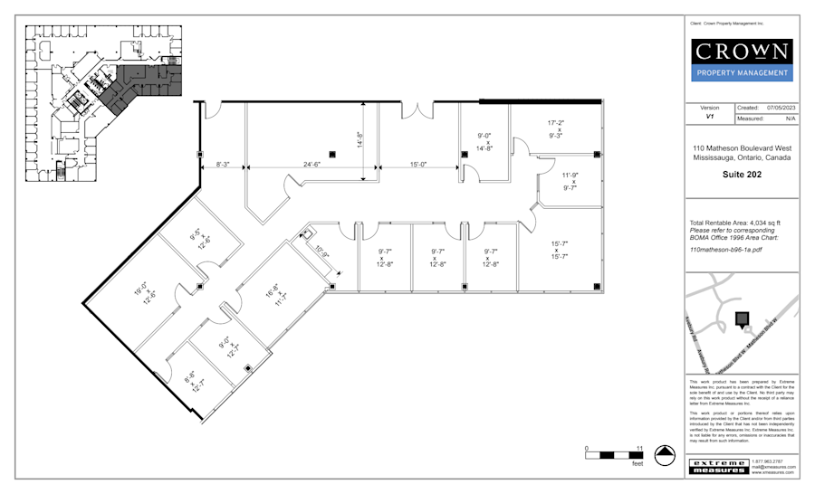 Floor plan - Partial 2nd Floor, Suite 110-202 - Heartland Corporate Centre - 100 Milverton Drive, 90 & 110 Matheson Boulevard West