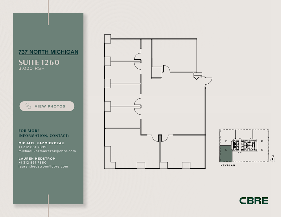 Floor plan - Partial 12th Floor, Suite 1260 - Olympia Center - 737 North Michigan Avenue