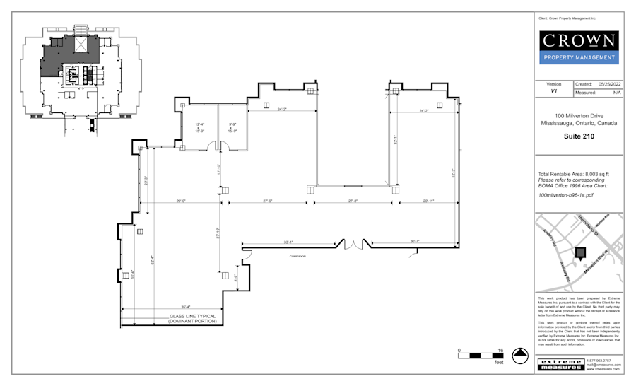 Floor plan - Partial 2nd Floor, Suite 100-210 - Heartland Corporate Centre - 100 Milverton Drive, 90 & 110 Matheson Boulevard West